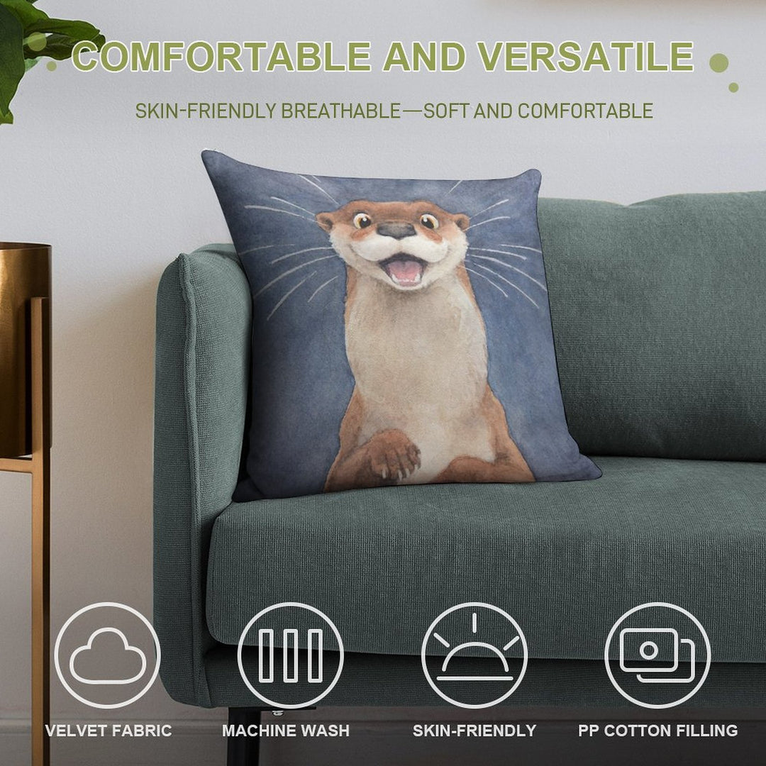 Otter! Soft Durable Construction Throw Pillow