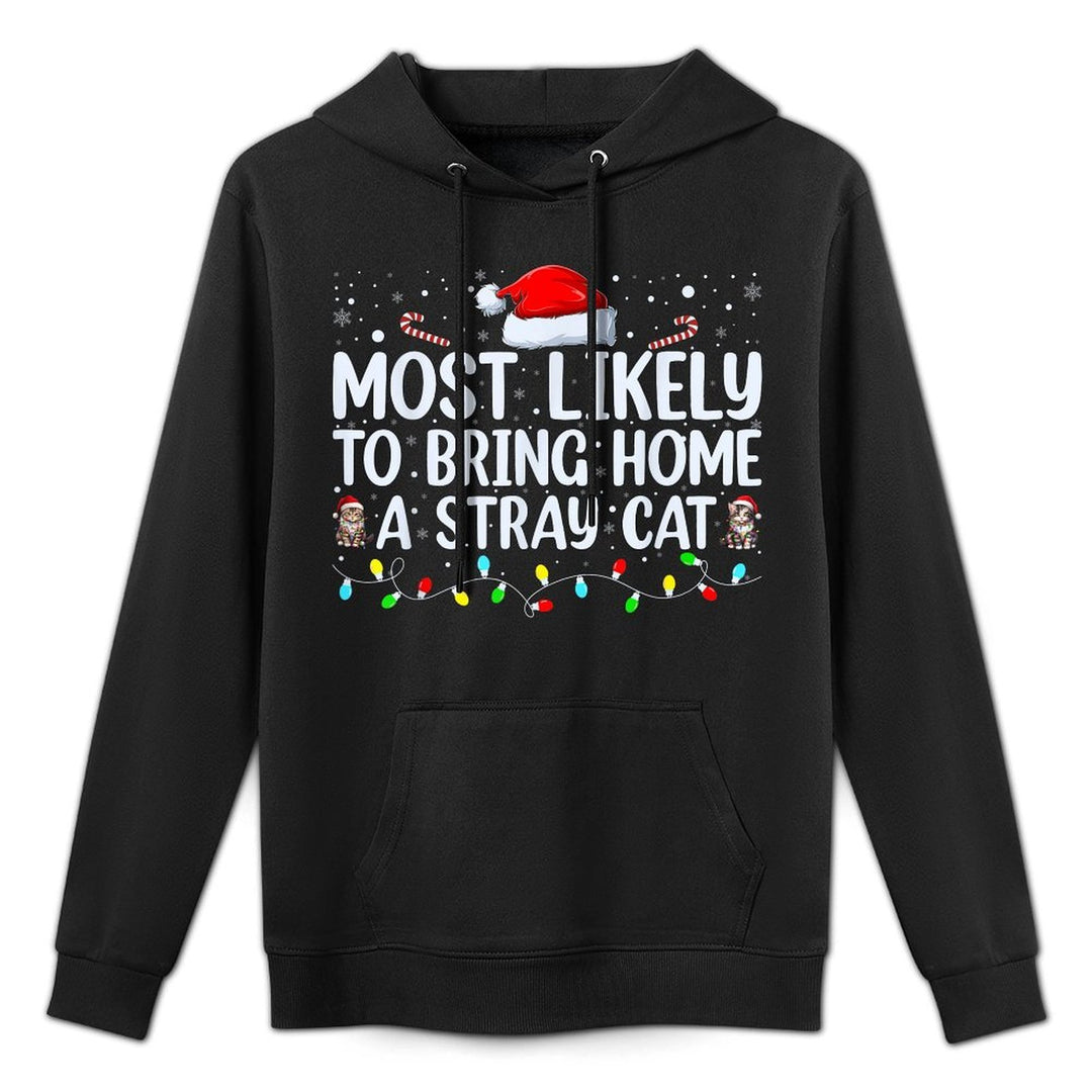 Most Likely To Bring Home A Stray Cat Matching Christmas Breathable Fabric Hoodie