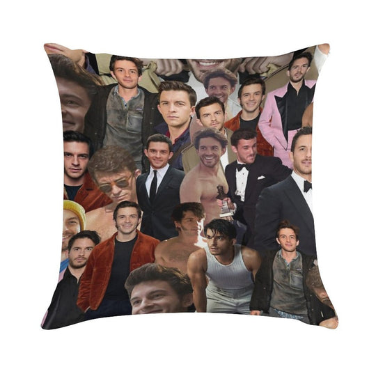Jonathan Bailey Collage Soft Reinforced Edging Throw Pillow
