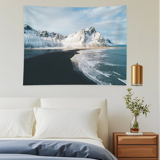 Iceland Beach at Sunset - Landscape Photography Tapestry