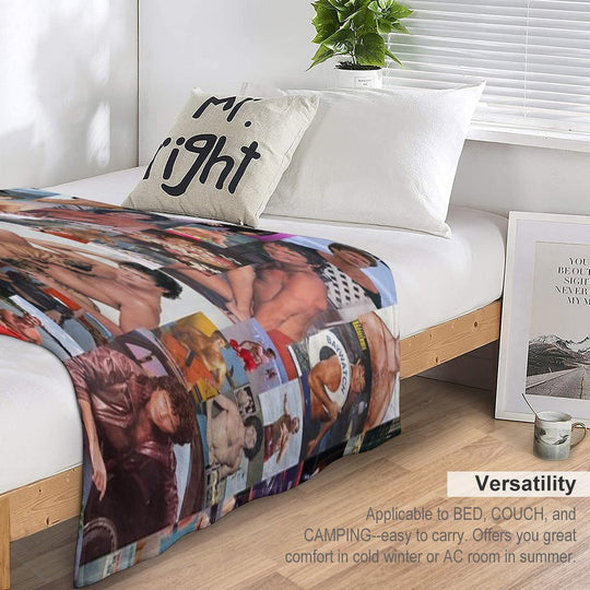 Hoff Chest Collage Wrinkle-free Throw Blanket