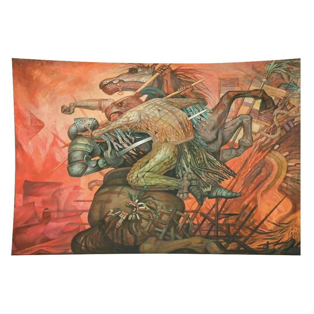 The Fusion of Two Cultures, by Jorge González Camarena Tapestry