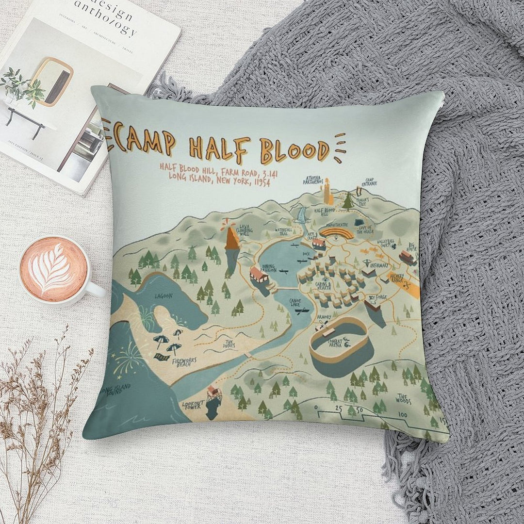 Map of Camp Half Blood Soft Skin-Friendly Throw Pillow