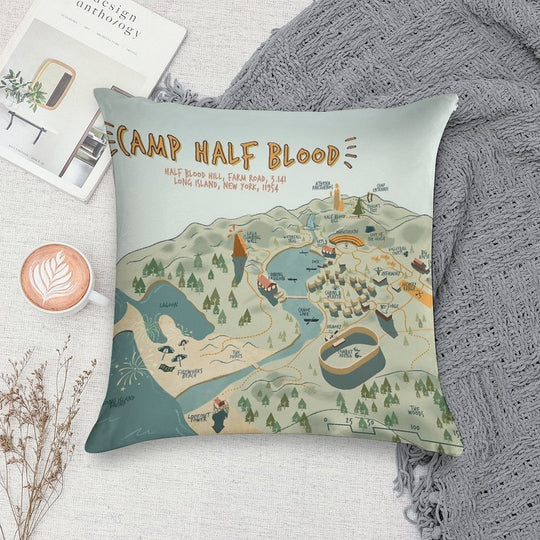 Map of Camp Half Blood Soft Skin-Friendly Throw Pillow