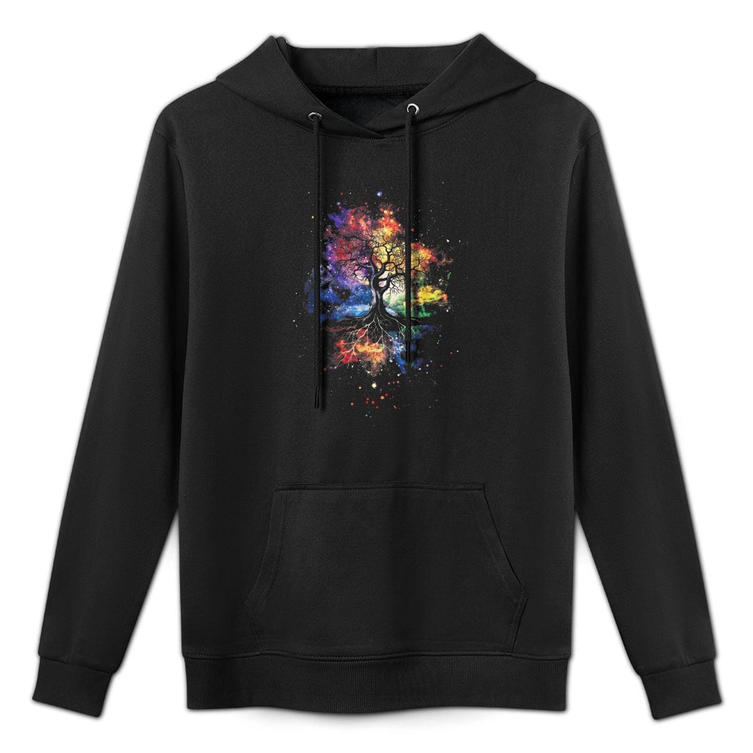 Tree Life Fantasy Mystical Nature Spiritual Unisex-Adults, Black, Small,, Graphic, All Seasons, Pull On, 1 Count, Artistic Desig Colorfast Hoodie