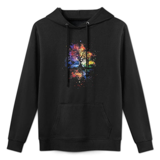 Tree Life Fantasy Mystical Nature Spiritual Unisex-Adults, Black, Small,, Graphic, All Seasons, Pull On, 1 Count, Artistic Desig Colorfast Hoodie