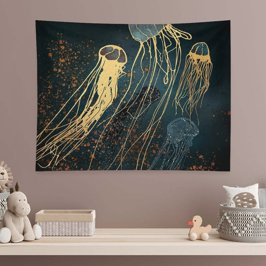 Metallic Jellyfish Tapestry