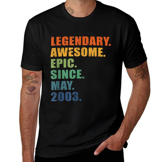 2003 May For Men Women 21 Year Anniversary 21st Birthday  Vintage-inspired T-Shirt