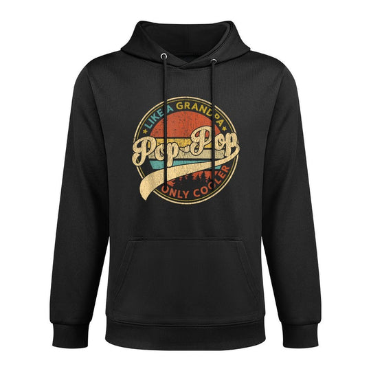Pop Pop Like A Grandpa Only Cooler Retro Pop-Pop Fathers Day Adjustable Hood Hoodie