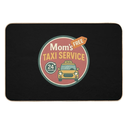 Mom’s Free Taxi Service – Funny Vintage Badge Design  Non-Slip Bath Mat
