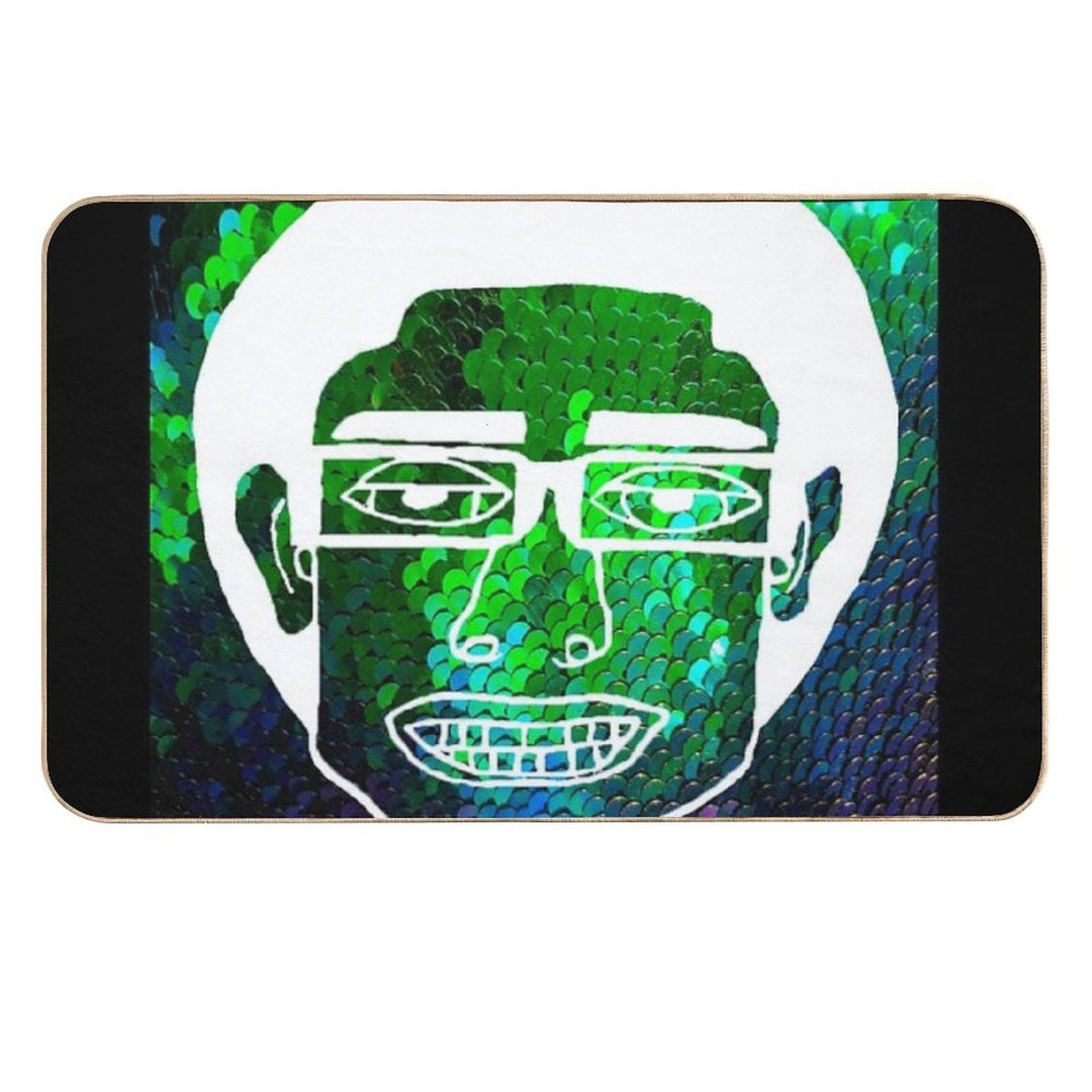 JumboWhiteSequinWan  Long-Lasting Bath Mat