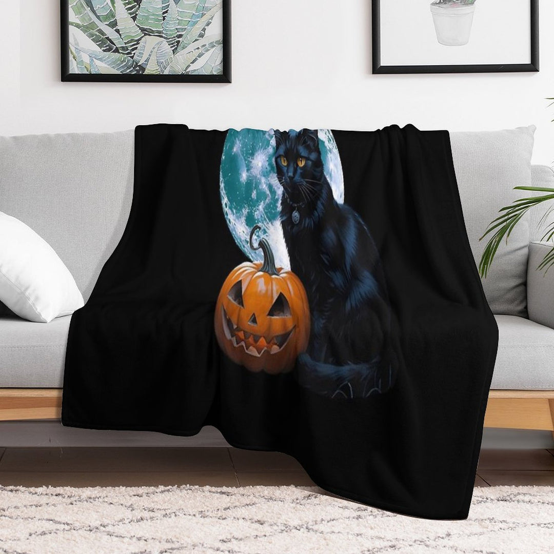 Witches Cat Purranormal Plush Throw Blanket