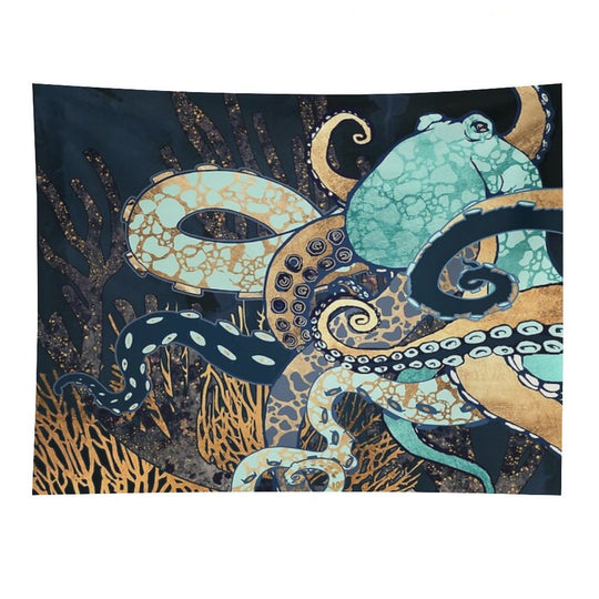 Metallic Octopus II Tapestry