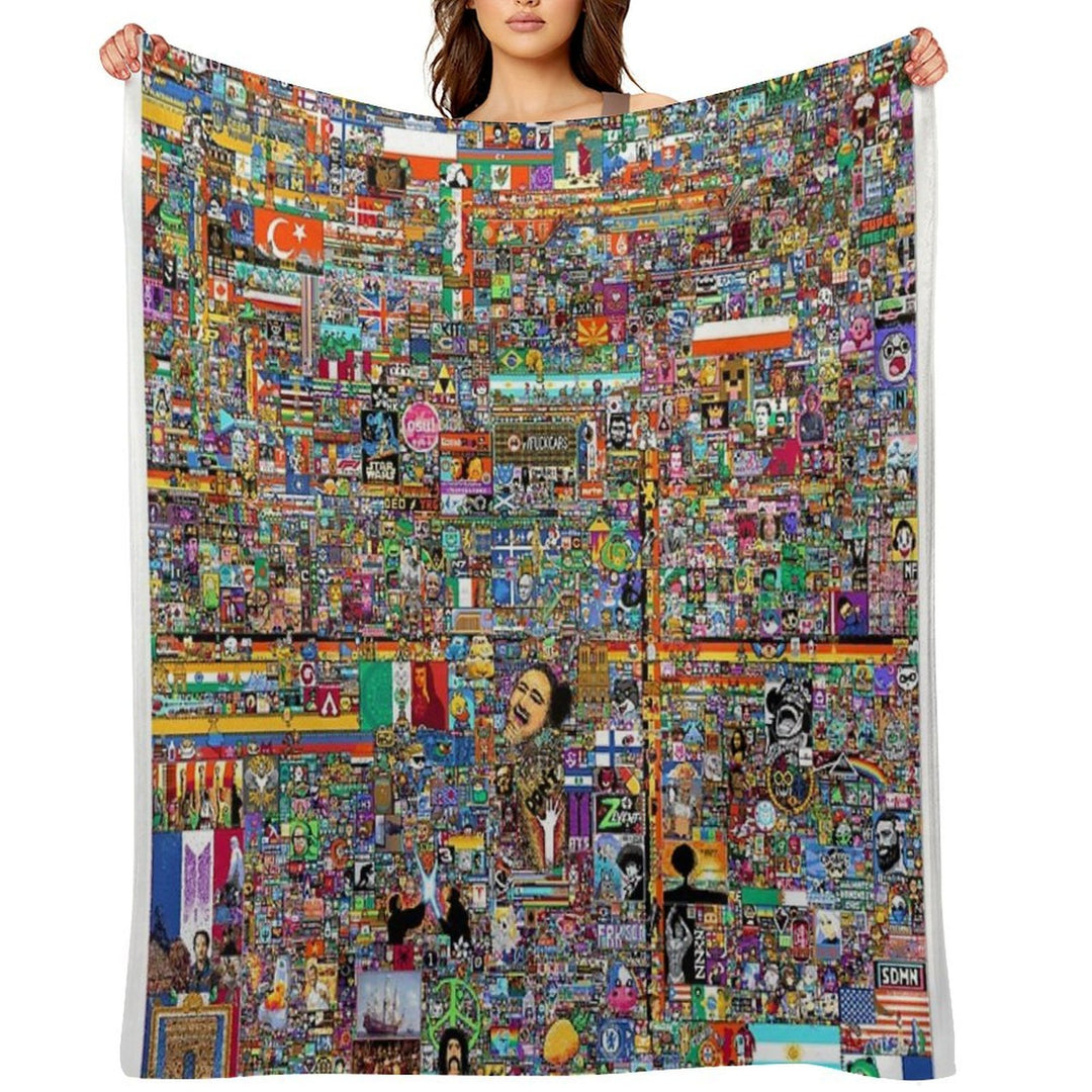 Reddit Place Rplace Sustainable Throw Blanket