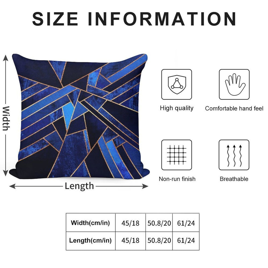 Blue Night Soft Hidden Zipper Throw Pillow