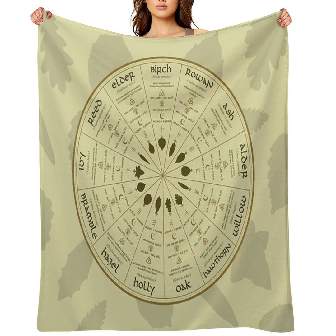 Celtic Ogham Tree Calendar Eco-conscious Throw Blanket
