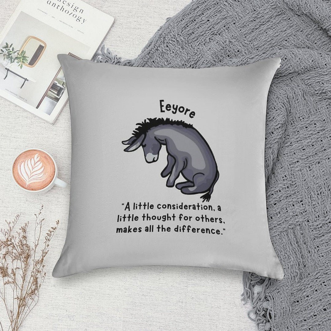 Eeyore Quote About Kindness Soft Shrink-Resistant Throw Pillow