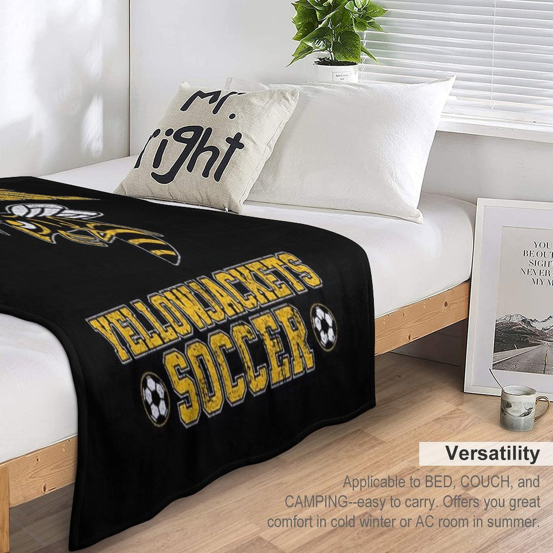 Wiskayok High School Yellowjackets Soccer - Yellowjackets Comfort Throw Blanket