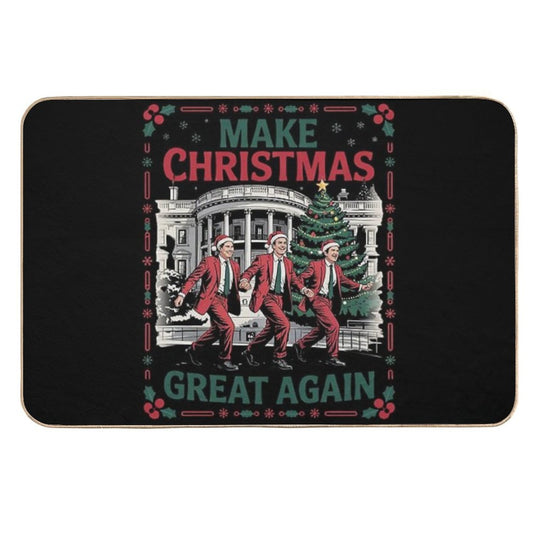 Trump Train Coming To Town Christmas Santa Claus Trump  Easy To Clean Bath Mat