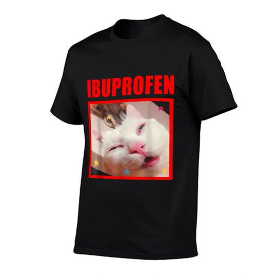 Ibuprofen Cat Meme Men Women Kids  Wrinkle-resistant T-Shirt