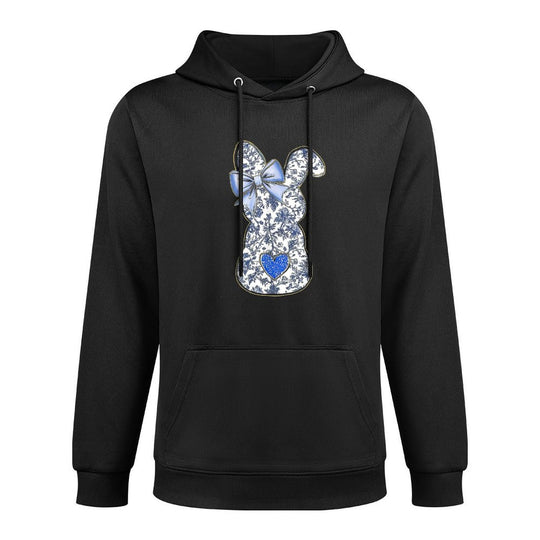 Easter Chinoiserie Floral Bunny With Cute Blue Bow Coquette Durable Construction Hoodie