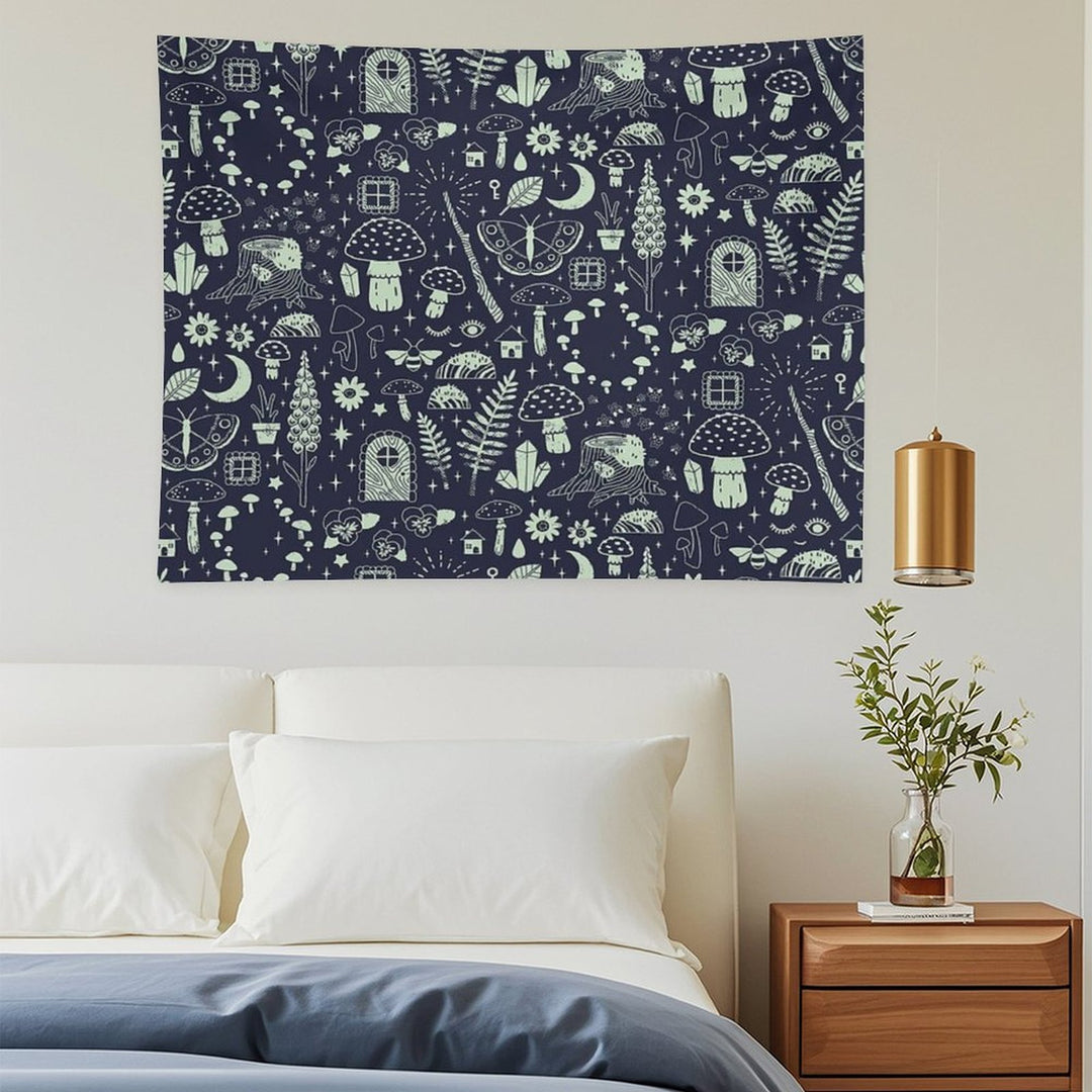 Fairy Garden Midnight Tapestry