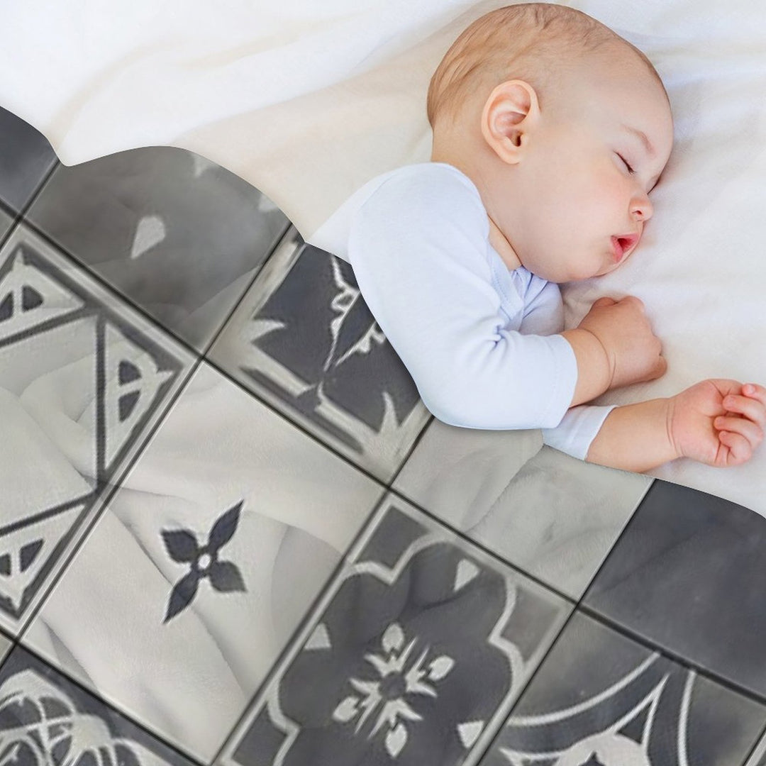 Vintage Geometric Tile Pattern Design Premium Throw Blanket