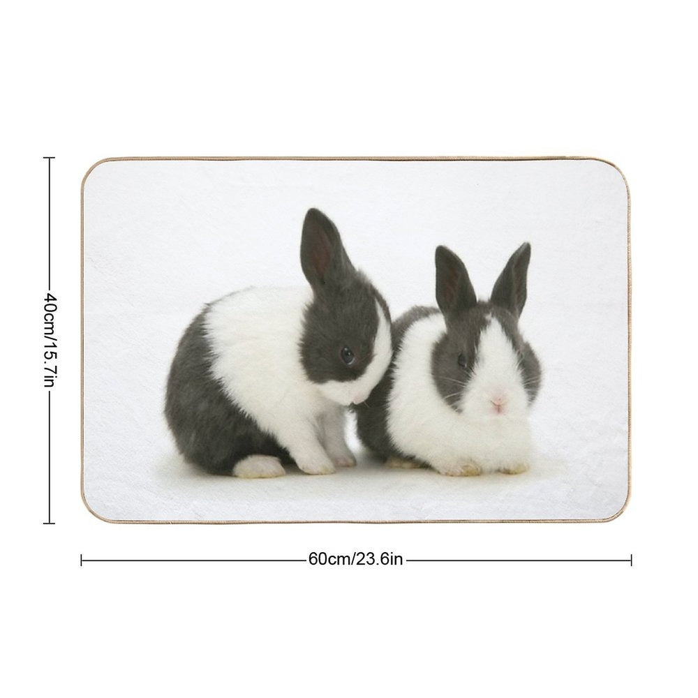 Baby Blue Dutch Rabbits  Odorless Bath Mat
