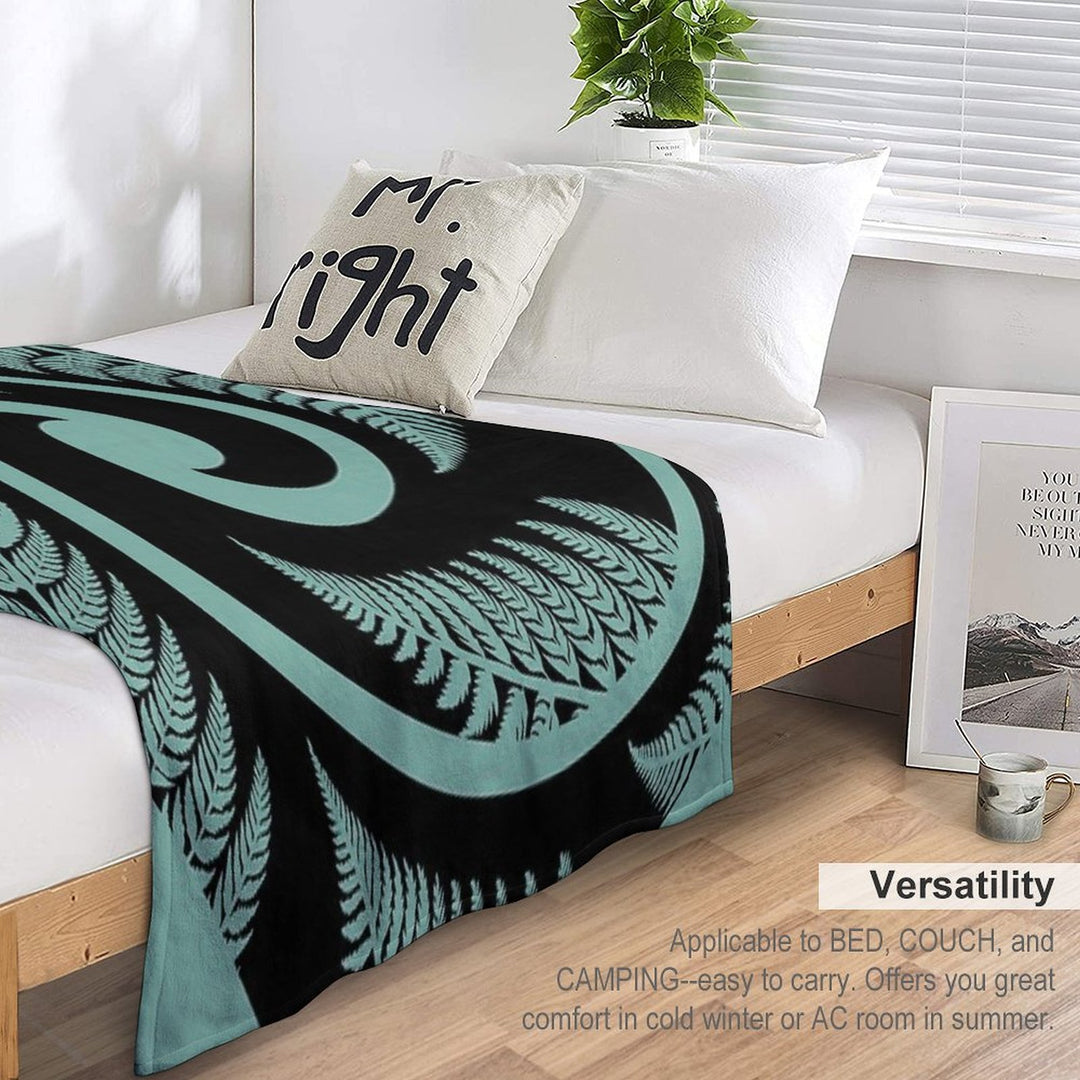 New Zealand Silver Fern in A KORU Gift-ready Throw Blanket