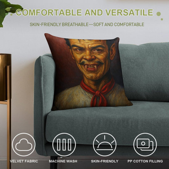 Cantinflas Vampiro Soft Washable Throw Pillow