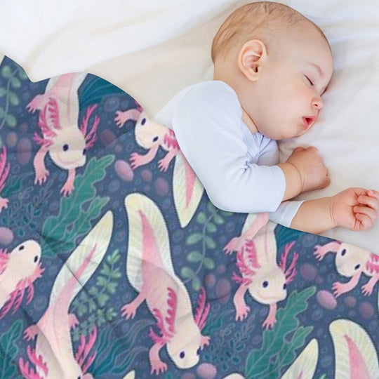 Axolotls Plush Throw Blanket