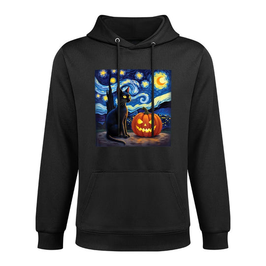 Cat Halloween T-shirt Cat Lovers Starry Night Cat Van Gogh All-Day Comfort Hoodie
