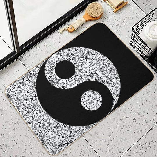 Floral YinYang  Multi-Purpose Bath Mat
