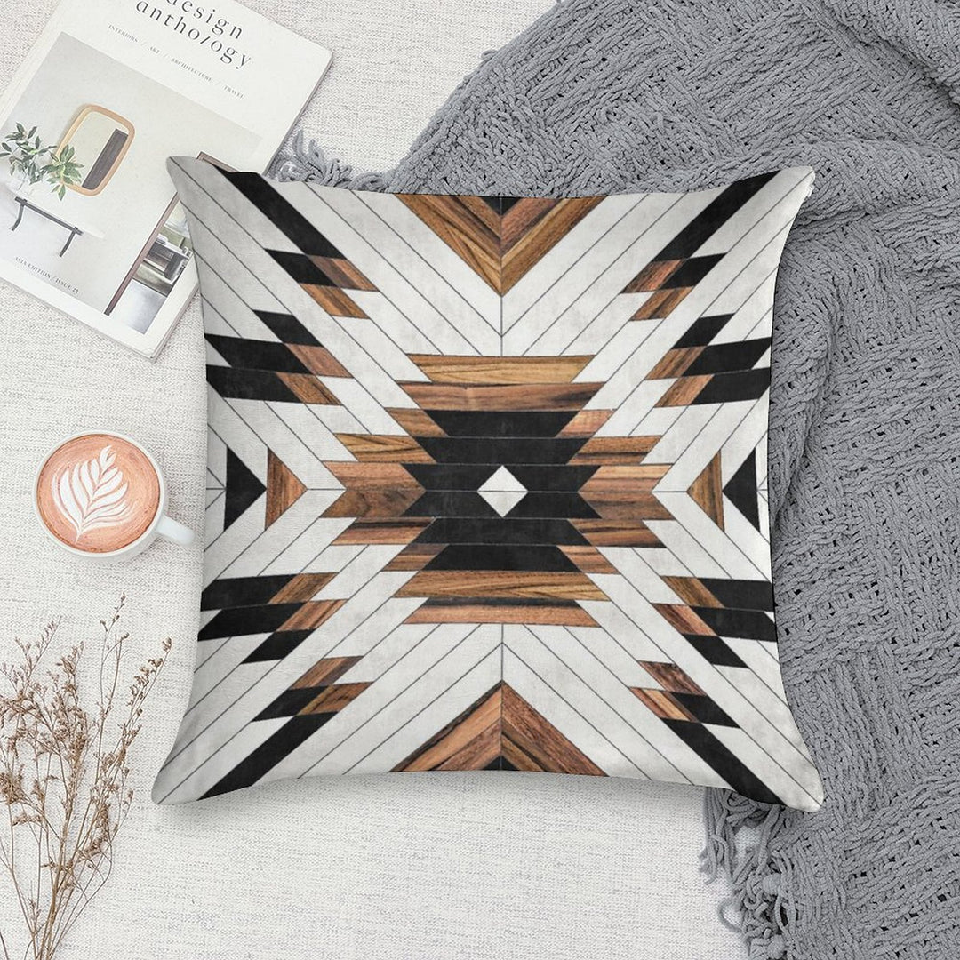 Urban Tribal Pattern No.5 - Aztec - Concrete And Wood Soft Fade-Resistant Throw Pillow