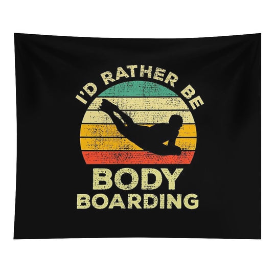 I’d Rather Be Body Boarding Bodyboarding Vintage Gift For Body Boarders Tapestry