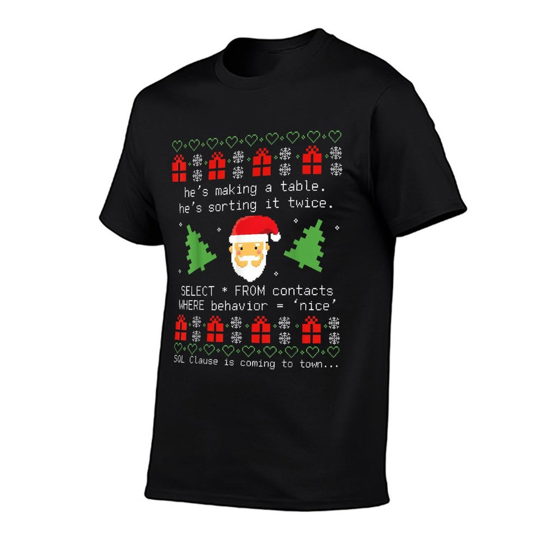 SQL Santa Claus Database Clause Developer Code DB Programmer  Relaxed-fit T-Shirt
