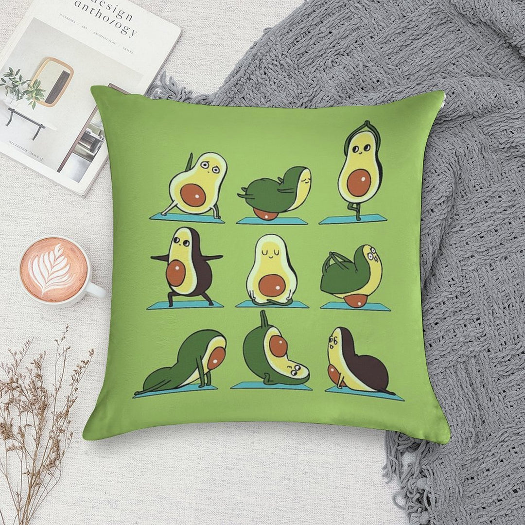 Avocado Yoga Soft Short Plush Fabric Throw Pillow