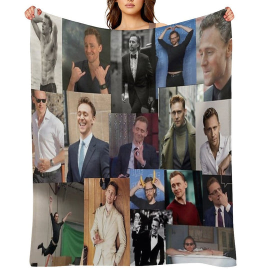 Tom Hiddleston Collage Comfort Throw Blanket