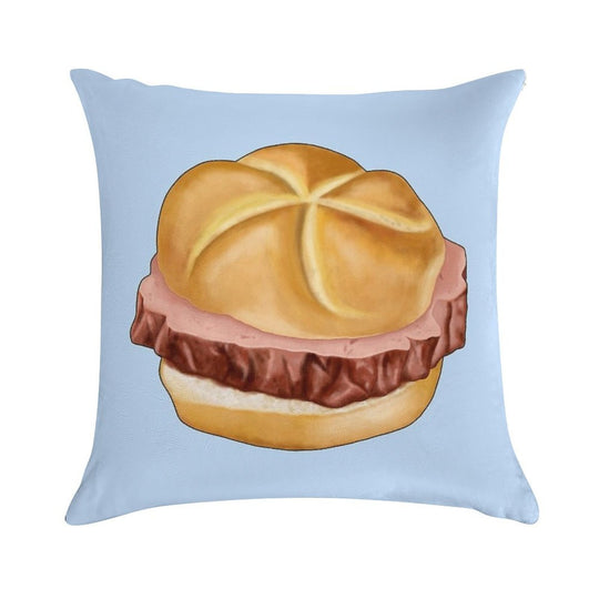 Bavarian Meat Loaf in Bread Roll Soft Luxury Feel Throw Pillow