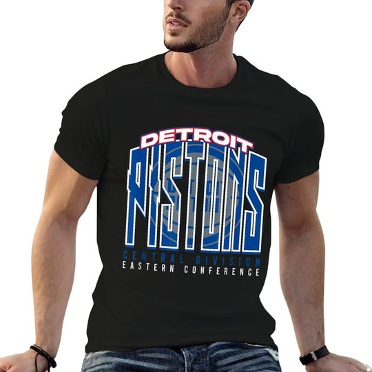 NBA Official Detroit Pistons Block City  Graphic-printed T-Shirt