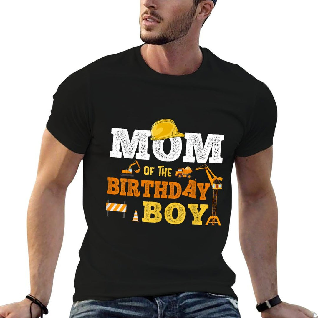 Dad Mom Of The Birthday Boy Kid Construction Matching Family  Stretchy T-Shirt