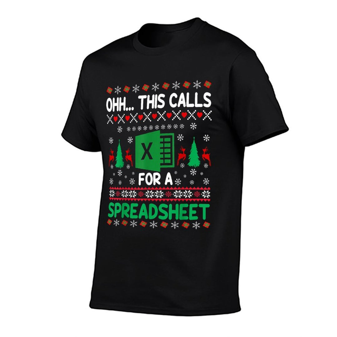 Oh This Calls for A Spreadsheet Christmas Sweater Excel Ugly  Classic T-Shirt