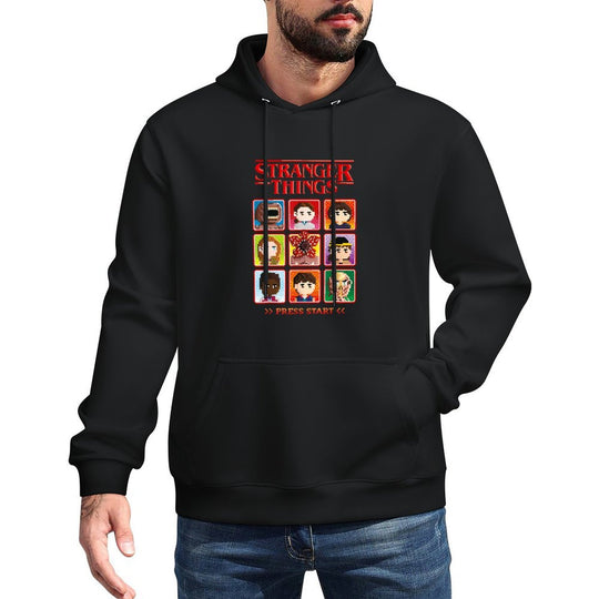 Stranger Things Season 5 Retro Video Game Character Select Shrink-Resistant Hoodie