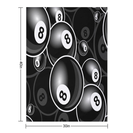 Billiards Black 8 Ball 8-Ball Black And White Durable Throw Blanket