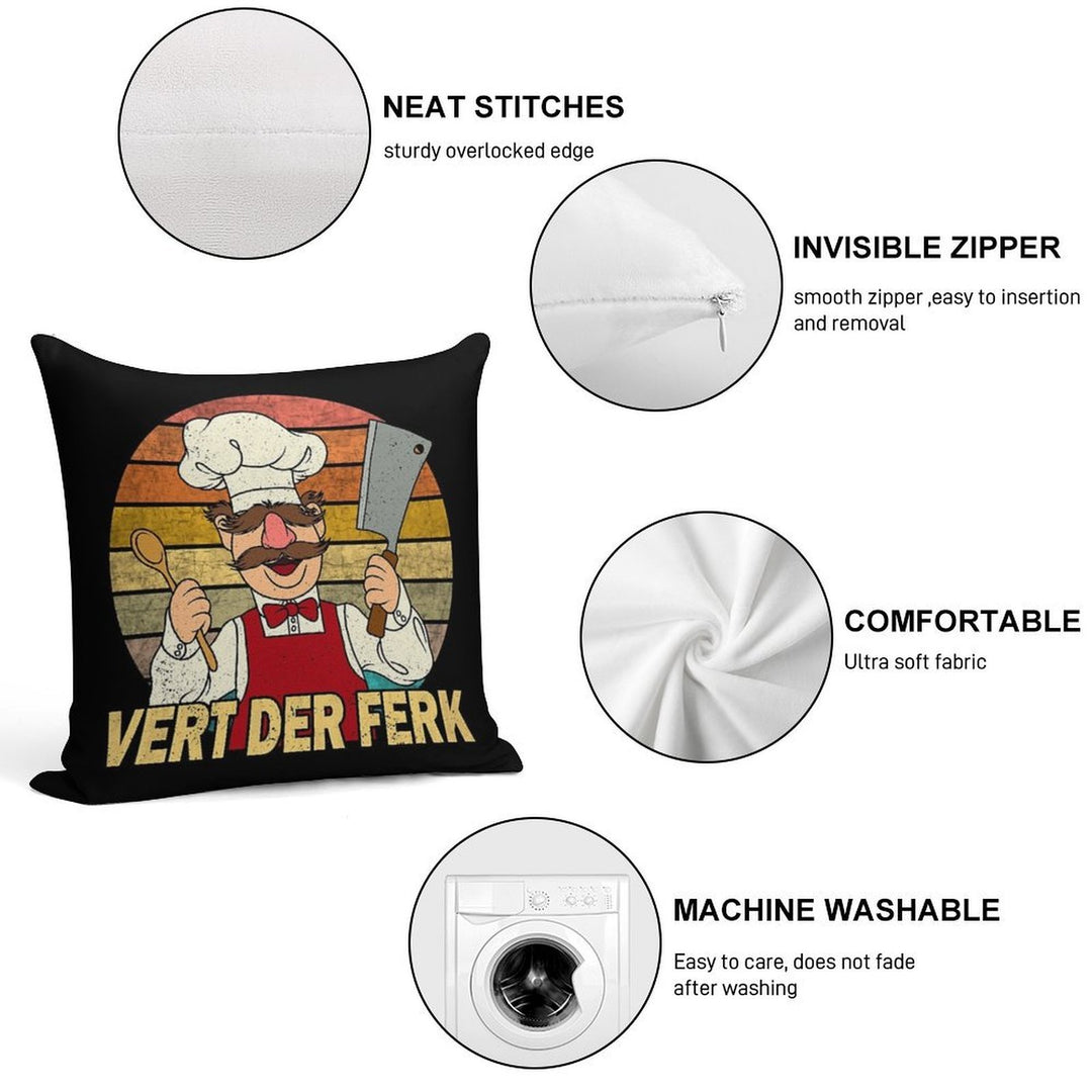 The Muppet Kitchen Swedish Chef Soft Bedroom Essential Throw Pillow