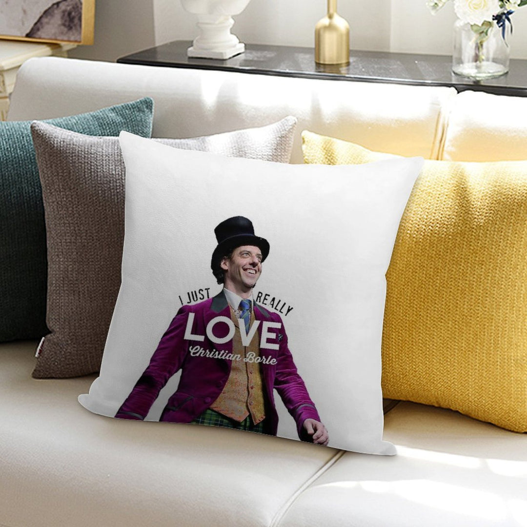 I Just Really Love Christian Borle Soft Luxury Feel Throw Pillow