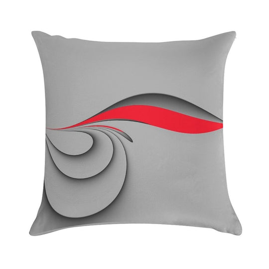 Grey And Red Soft Multiple Sizes Throw Pillow
