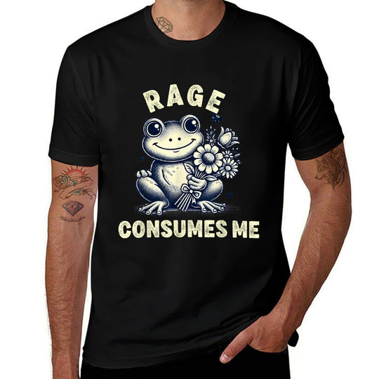 Rage Consumes Me Frog Cute Frog Meme  Vintage-inspired T-Shirt