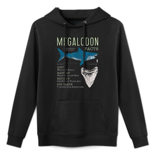 Megalodon  Meg Facts Funny Shark Lover Gift Adjustable Hood Hoodie