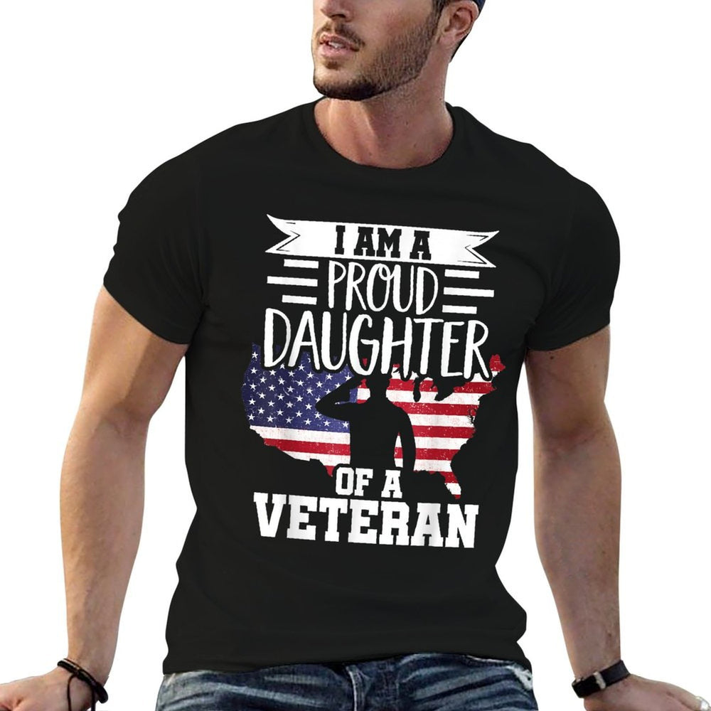 Proud Daughter Veteran Nothing Scares Patriotic Veterans Day  Eco-friendly Material T-Shirt